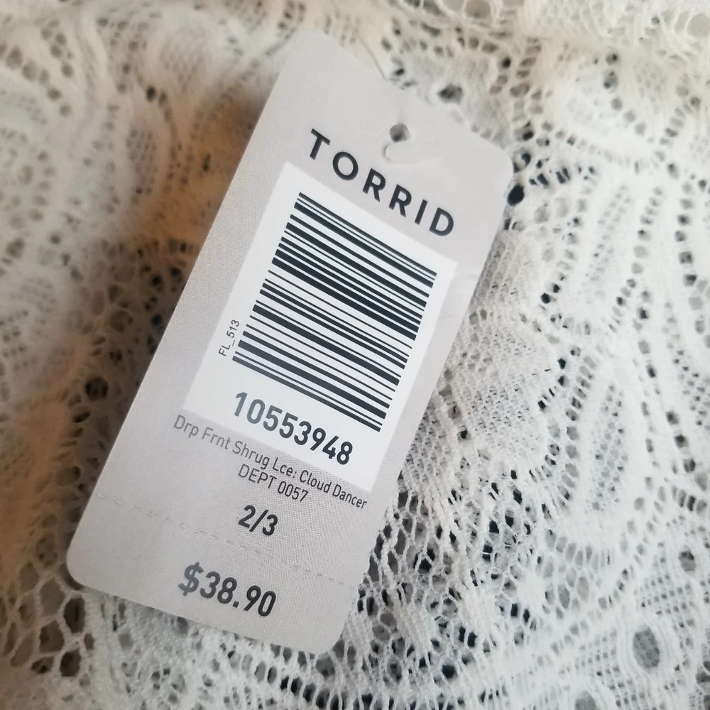 Plus Torrid Lace Drape front shrug New with tags - Picture 5 of 6